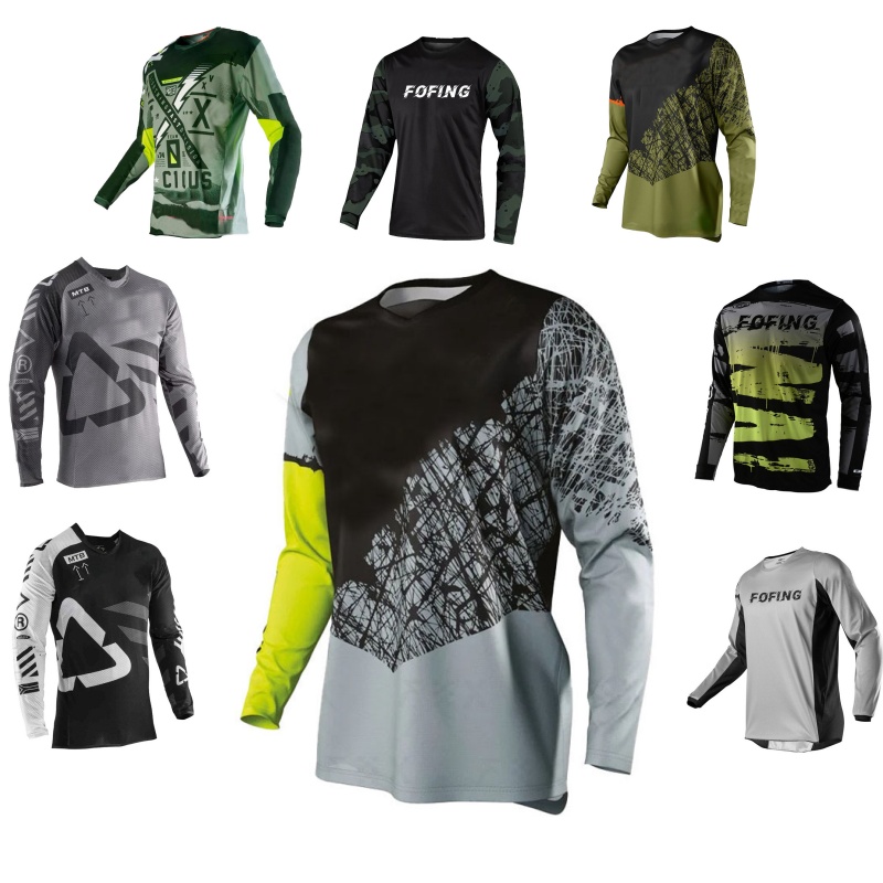 Mountain Biking Trails - MTB Downhill Printed Motocross Jersey Long